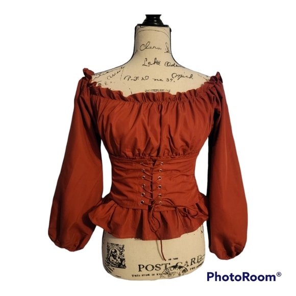 SHEIN Tops - Lace up Peasant top